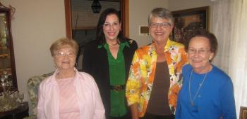The October meeting of the Crowley Garden Club was held at the home of Ruth McBride, far left. With her are, from left, program presenter Nancy Broadhurst, first vice president Janis Coignard and co-hostess George Petitjean.