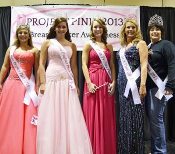 Crowned during the afternoon session of the 2013 Project PInk pageants were, from left, Jr. Teen Queen Kinley Shae Comeaux, Teen Queen Bethany Renee Thibodeaux, Miss Queen Sidney Fontenot, Ms. Queen Angie Fruge, and Lady Queen Miranda Quebedeaux. 