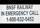 The emergency phone number for Burlington Northern Santa Fe Railway Company is placed at several locations along the railroad track which runs parallel to U.S. Hwy. 90 through Crowley. When the Post-Signal tried to contact them using this number, our calls went unanswered. 