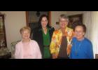 The October meeting of the Crowley Garden Club was held at the home of Ruth McBride, far left. With her are, from left, program presenter Nancy Broadhurst, first vice president Janis Coignard and co-hostess George Petitjean.